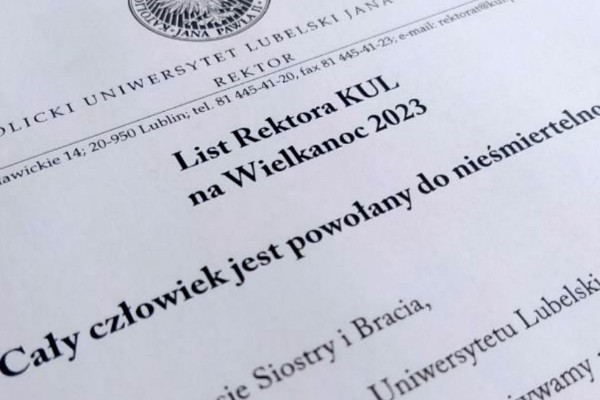 List Rektora KUL na Wielkanoc 2023