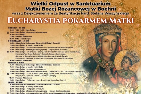 Zaproszenie na Wielki Odpust w Sanktuarium Matki Bożej Różańcowej w Bochni